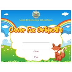Clever Fox Classroom Award Certificate